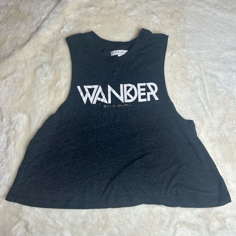 Spiritual Gangster S cropped tank Charcoal Grey